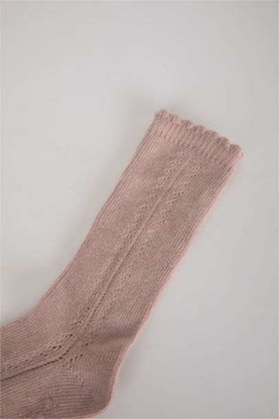 Kız Bebek Kaydırmaz Taban Pamuklu Uzun Çorap