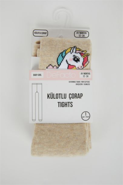 Kız Bebek Kaydırmaz Taban Pamuklu Külotlu Çorap