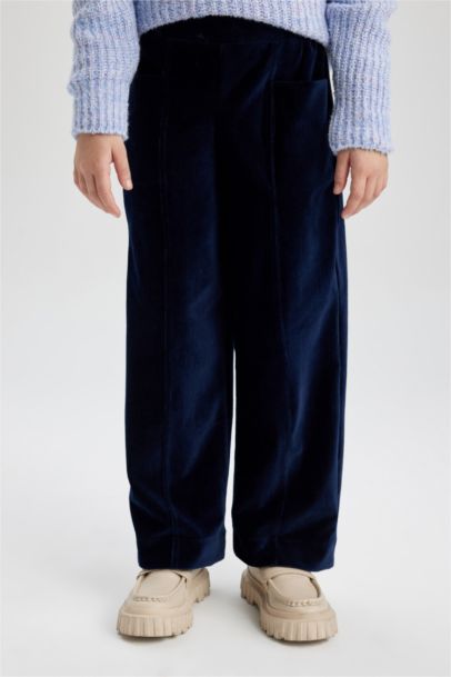 Girl Carrot Fit Velvet Sweatpants