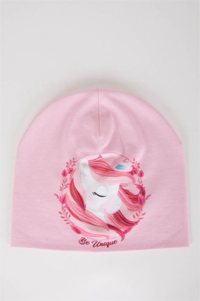 طاقية بيريه صغيرة بيبي بناتي مطبوع عليها يونيكورن