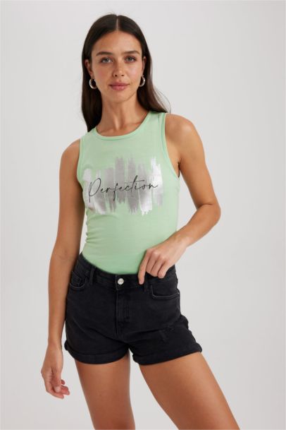 Regular Fit Printed Crew Neck Undershirt