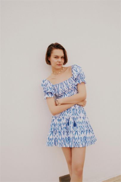 Mini Jupe En Tissés Taille Normale Doublé