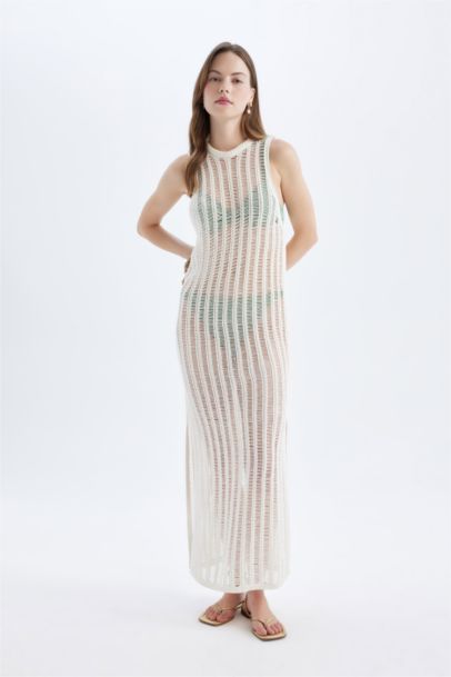 Regular Fit Crochet Sleeveless Maxi Dress