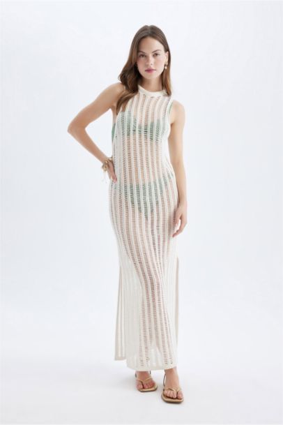 Regular Fit Crochet Sleeveless Maxi Dress
