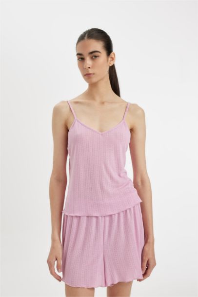 Ensemble de Pyjamas Coton coupe régulière à Bretelles et Short