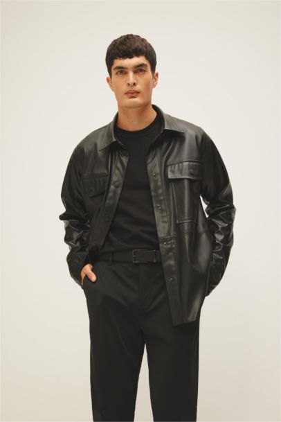 Рубашка свободного кроя с длинным рукавом