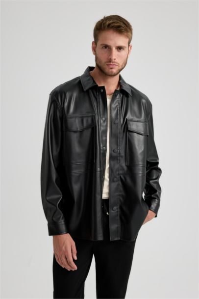 Рубашка свободного кроя с длинным рукавом