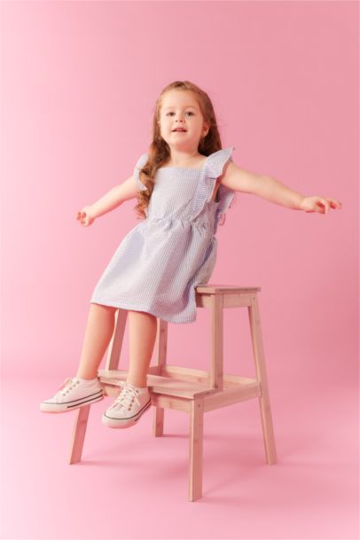 Robe Étape Col Carré Sans Manches