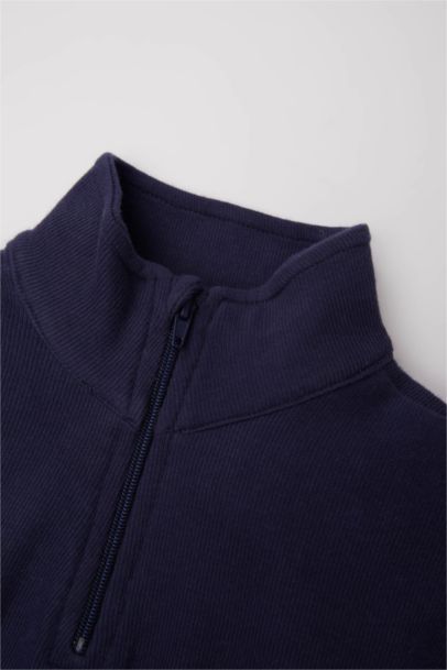 Ensemble Sweatshirt zippé à col montant et pantalon à taille élastique pour Bébé Garçon