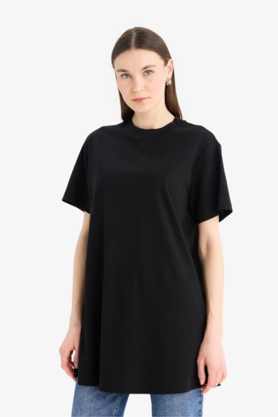 Regular Fit Crew Neck Short Sleeve Tunic