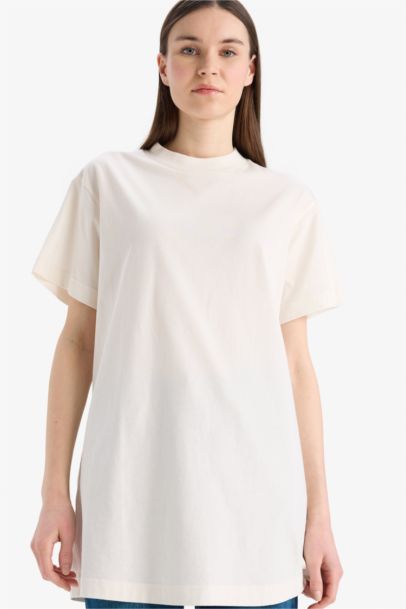 Regular Fit Crew Neck Short Sleeve Tunic