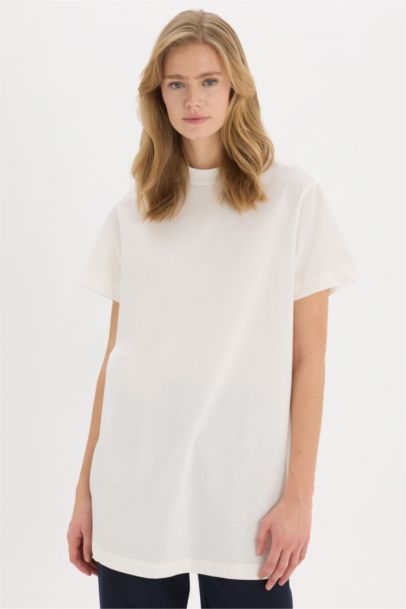 Regular Fit Crew Neck Short Sleeve Tunic