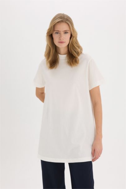Regular Fit Crew Neck Short Sleeve Tunic