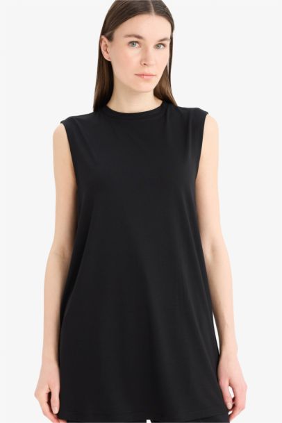 Regular Fit Crew Neck Short Sleeve Tunic