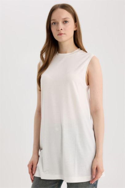 Regular Fit Crew Neck Short Sleeve Tunic