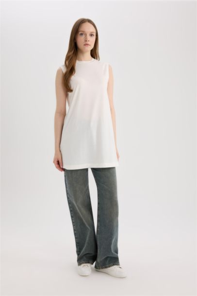 Regular Fit Crew Neck Short Sleeve Tunic