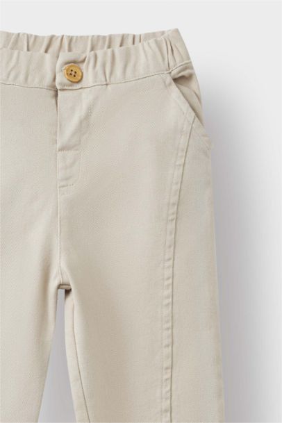 Pantalon droit en gabardine à taille élastique pour bébé garçon