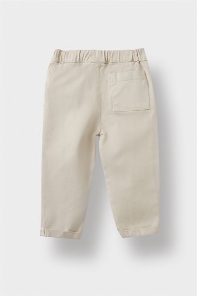 Pantalon droit en gabardine à taille élastique pour bébé garçon