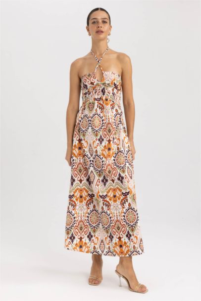 Robe Tissée sans manches imprimée Sans Bretelles