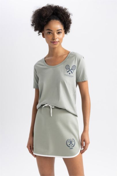 DeFactoFit Oversize Fit Printed Hooded Thick Sports Sweatshirt