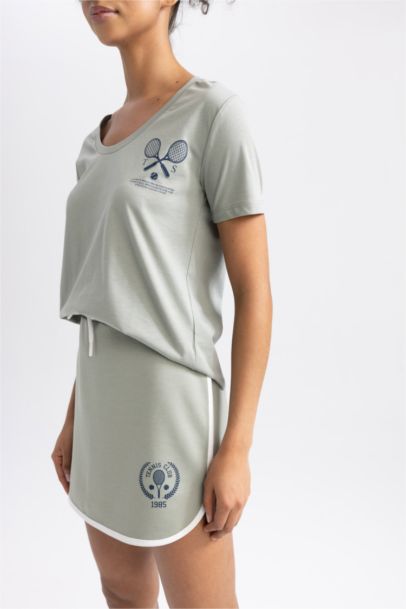 DeFactoFit Oversize Fit Printed Hooded Thick Sports Sweatshirt