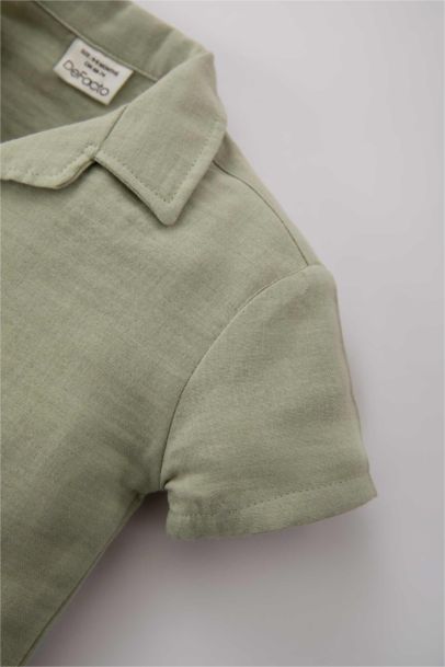 Baby Boy Muslin Short Sleeve Shirt