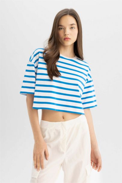 Fitted Striped Short Sleeve T-Shirt