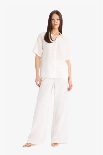 Oversize Fit Basic White Shirt