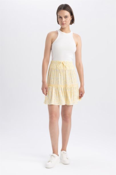 Batic Crinkle Viscose Mini Skirt