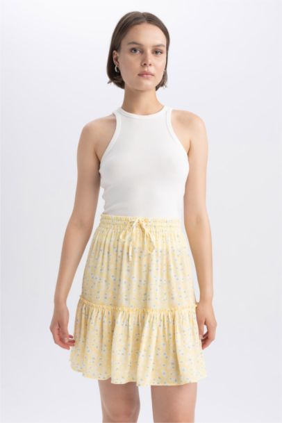 Batic Crinkle Viscose Mini Skirt