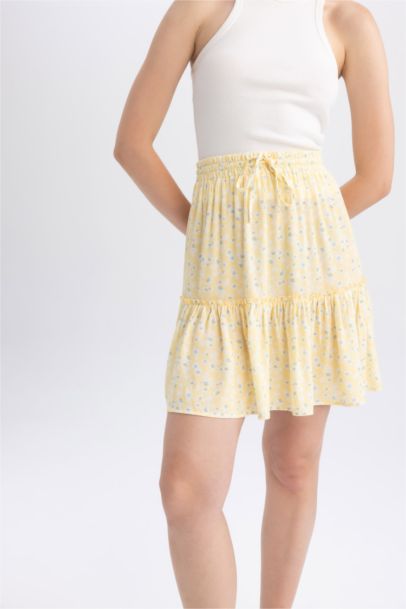 Batic Crinkle Viscose Mini Skirt