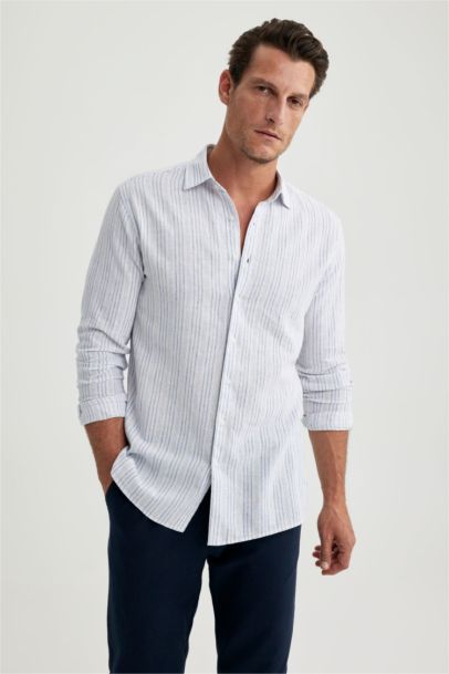 Рубашка приталенного кроя с длинным рукавом