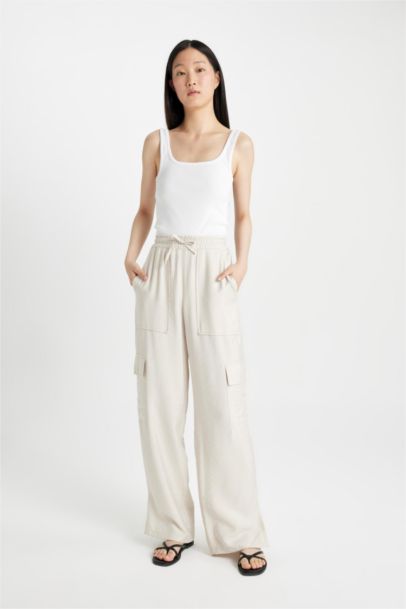 Wide Leg High Waist Long Length Trousers