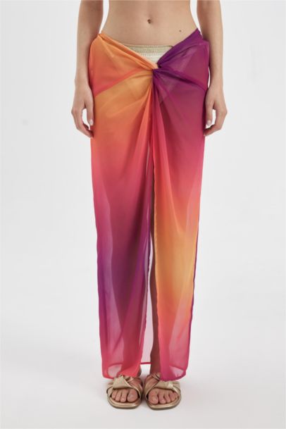 Regular Fit Printed Chiffon Beachwear