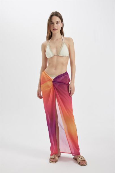 Regular Fit Printed Chiffon Beachwear