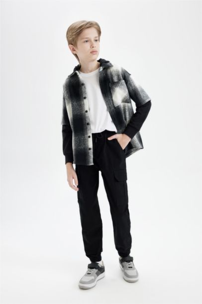 بنطلون اولادي كارجو جوجر جبردين بجيب كارجو