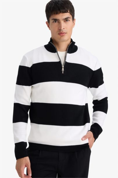 Pull en tricot à demi-zip Coupe standard