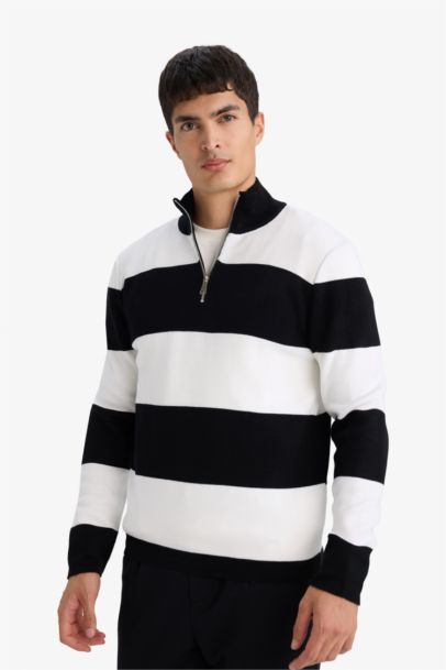 Pull en tricot à demi-zip Coupe standard