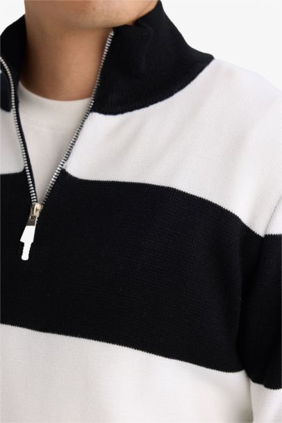 Pull en tricot à demi-zip Coupe standard