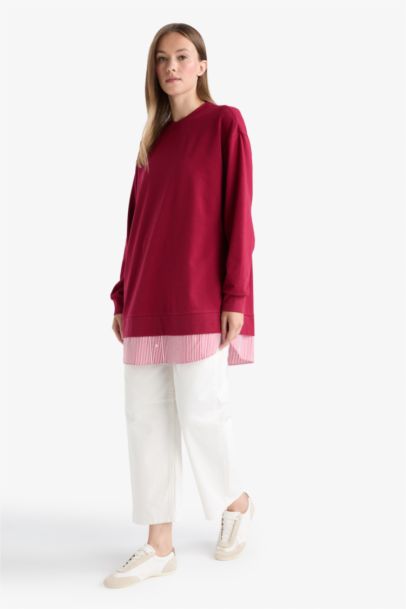 Regular Fit Bisiklet Yaka Sweatshirt Tunik