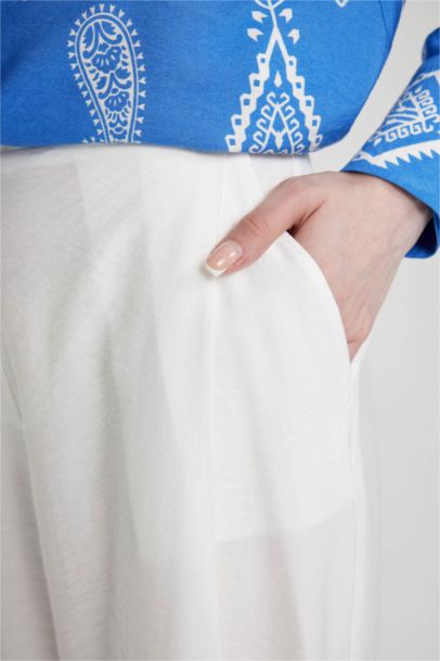 Wide Leg Geniş Paça Cepli Basic Düz Pantolon