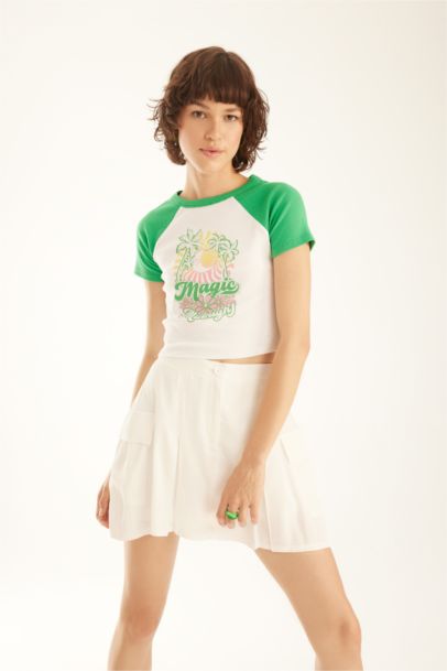 Slim Fit Printed Camisole Short Sleeve T-Shirt