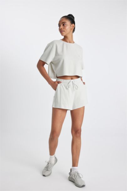 DeFactoFit Standard Fit Straight Leg Ribbed Shorts
