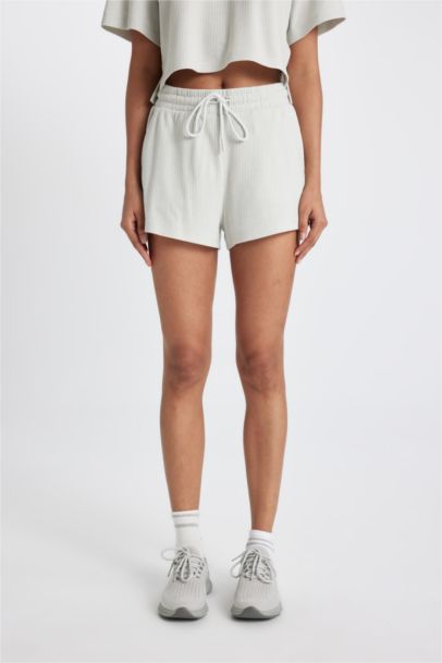 DeFactoFit Standard Fit Straight Leg Ribbed Shorts