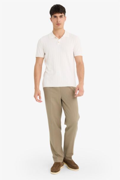 Pantalon stretch avec poches et taille élastique Coupe décontractée