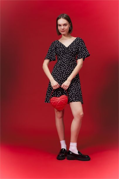 V-Neck Floral Mini Dress