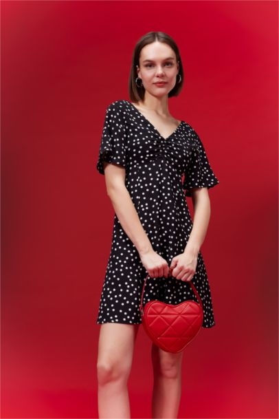 V-Neck Floral Mini Dress