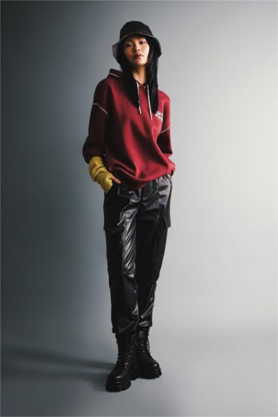 Cargo Jogger Faux Leather Trousers