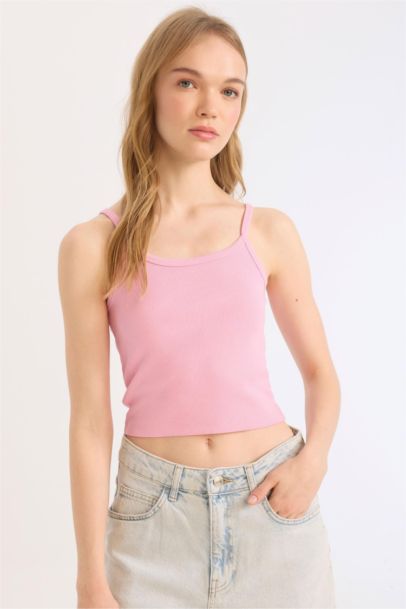 Fitted Vücuda Oturan Fitilli Kaşkorse Basic Düz Atlet