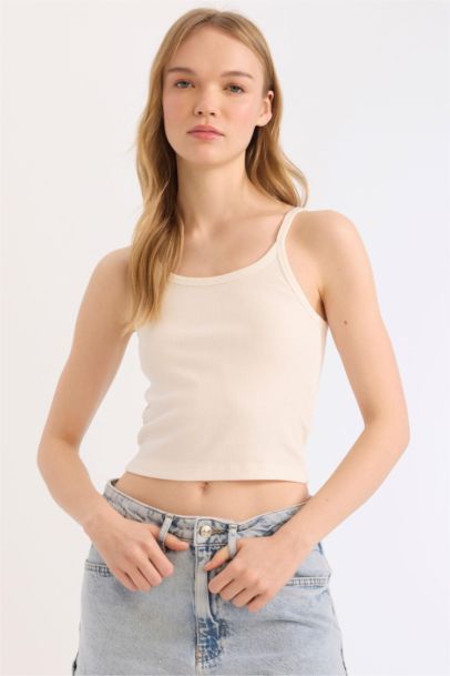 تانك توب سامبل مضلع سليم فيت بحمالات